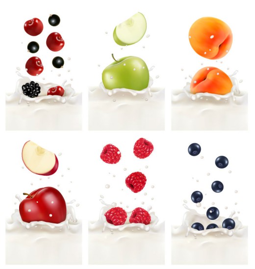 6款水果鲜奶背景矢量素材16设计网精选
