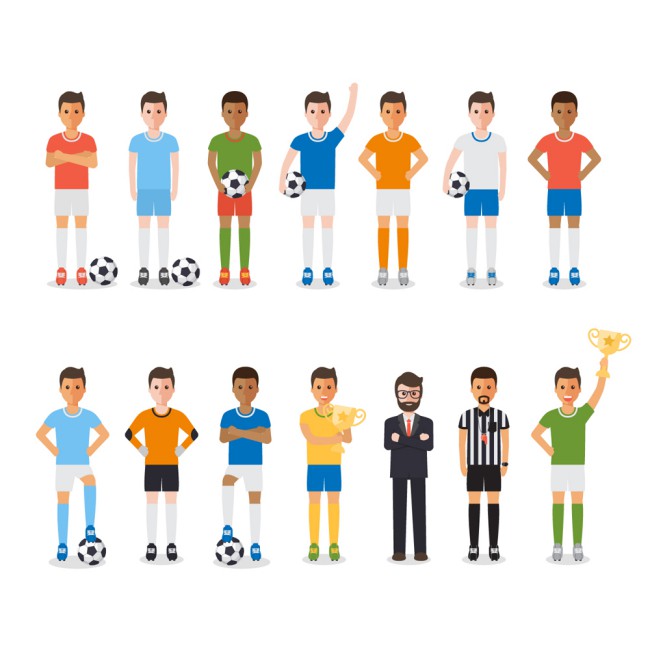 14款创意足球运动人物矢量素材16图库网精选