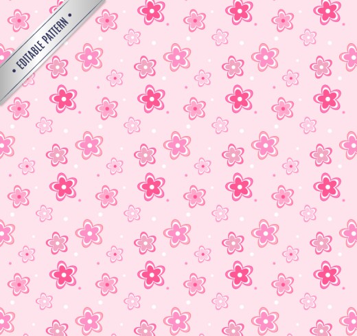 粉色花朵无缝背景设计矢量素材普贤居素材网精选