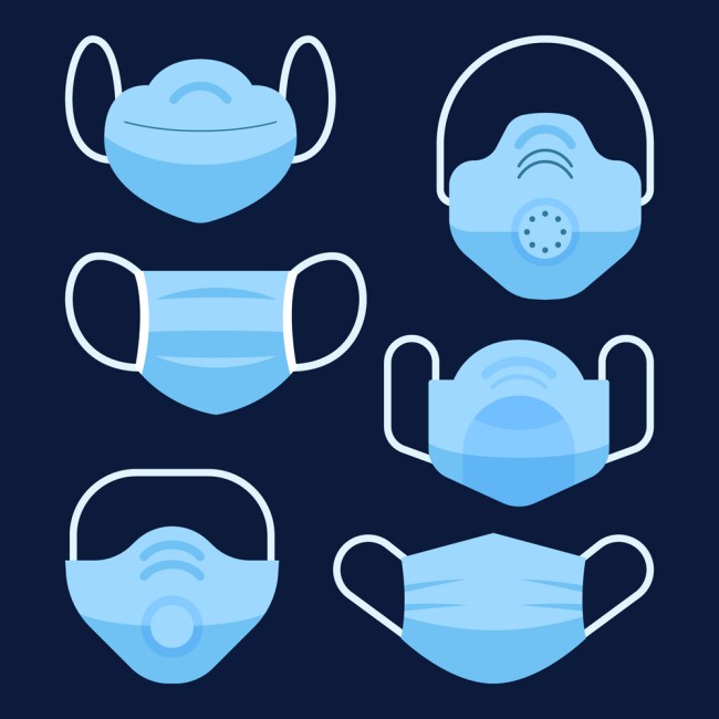 6款蓝色医用口罩设计矢量图素材中国网精选