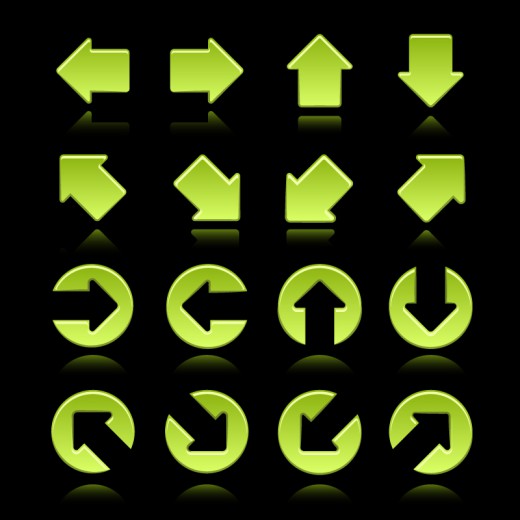 16款绿色箭头图标矢量图16设计网精选