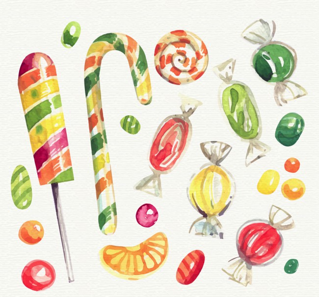 20款彩绘糖果设计矢量图普贤居素材网精选