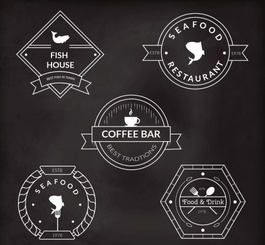 5款创意餐饮标签矢量素材16素材网精选