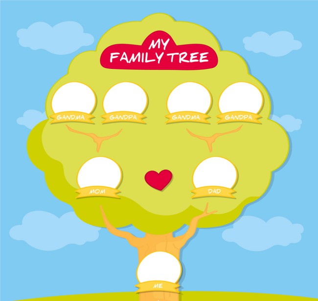 绿色空白头像家族树矢量图16设计网精选