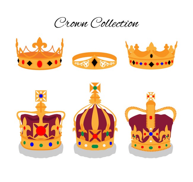 6款金色王冠设计矢量素材素材中国网精选
