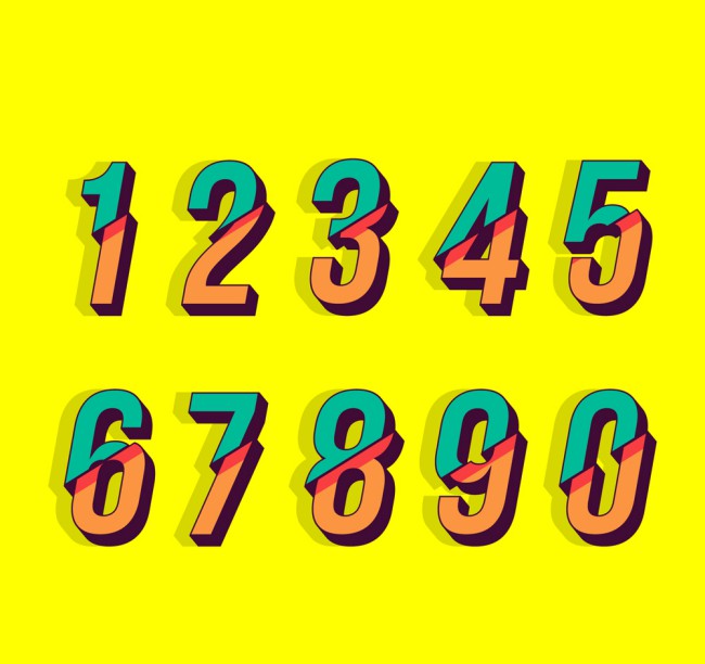 10款彩色切断的数字设计矢量图普贤居素材网精选