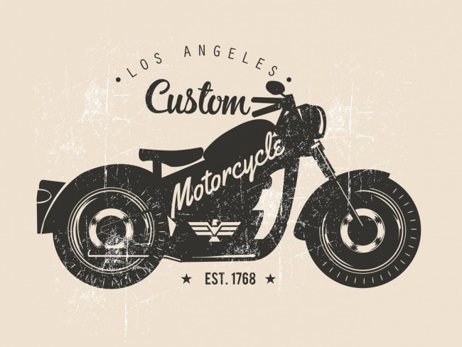 复古作旧摩托车标志矢量素材16设计