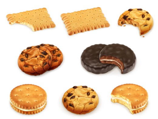 8款美味饼干设计矢量素材普贤居素