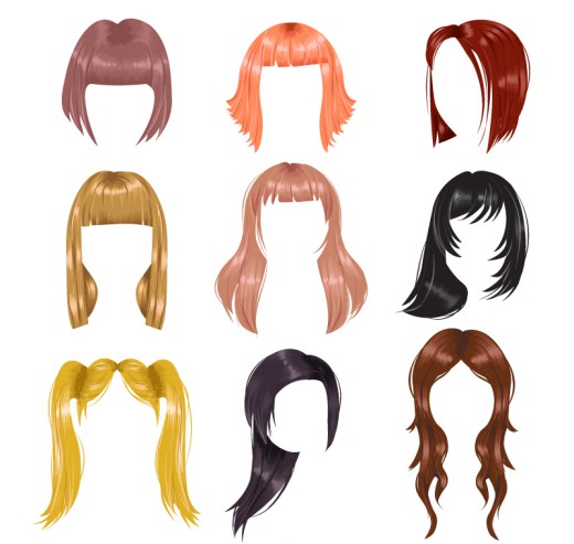 9款彩色女子发型设计矢量图16设计