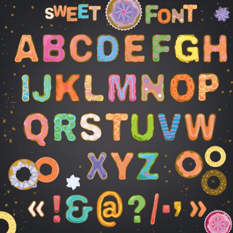 26个饼干大写字母设计矢量素材普贤居素材网精选