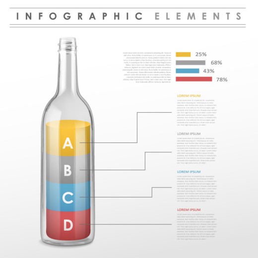创意玻璃瓶商务信息图矢量素材素材