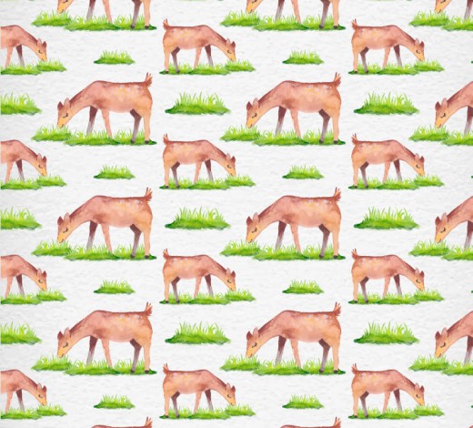 低头吃草的鹿无缝背景矢量图16素材网精选