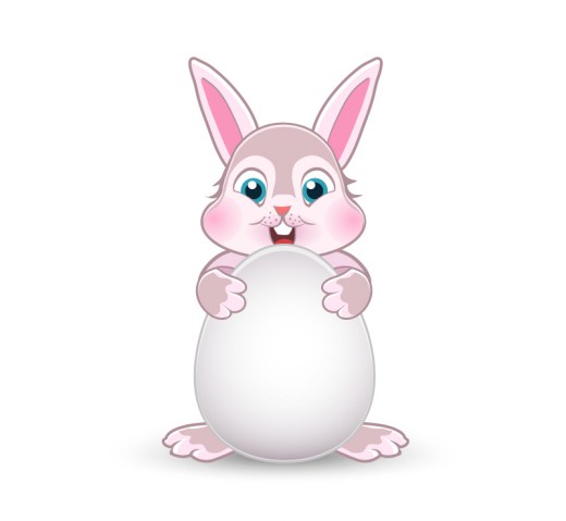 抱彩蛋的小兔子矢量素材16图库网精选