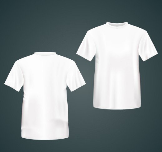 白色T恤正反面矢量素材16素材网精选