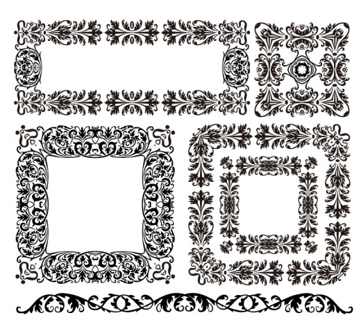 黑色花纹装饰框矢量素材16设计网精