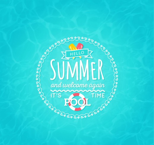 夏日游泳池海报矢量素材16素材网精选