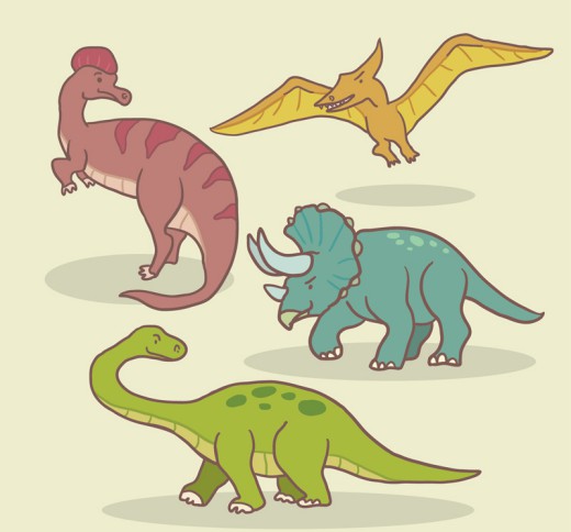 4种侏罗纪卡通恐龙设计矢量素材16图库网精选