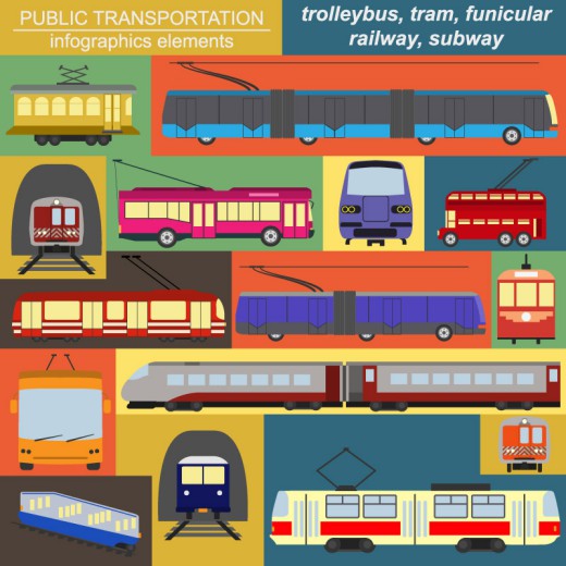 公共交通信息图元素矢量素材16图库