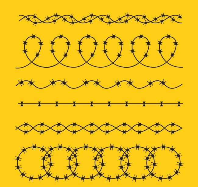6款创意铁丝网设计矢量素材素材中