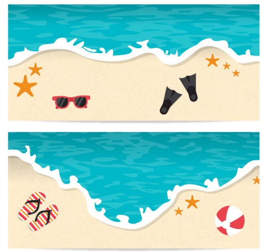2款夏季沙滩banner矢量素材16设计网精选