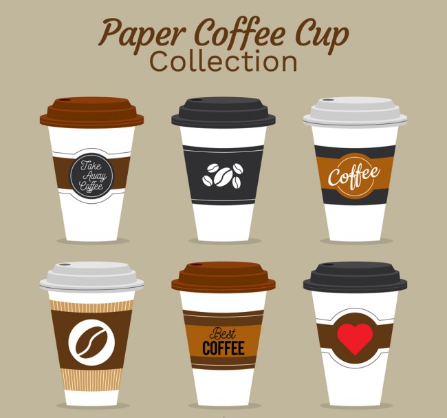 6款创意外卖咖啡设计矢量素材16图库网精选