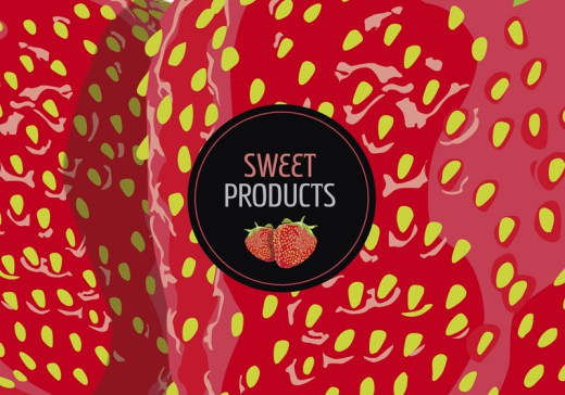 创意草莓表面与标签背景矢量素材16图库网精选