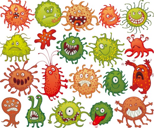 20款卡通细菌设计矢量图普贤居素材网精选