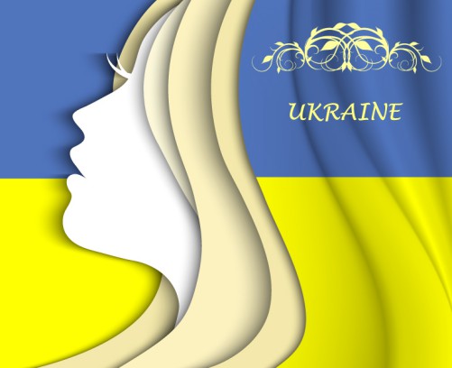 乌克兰女子侧脸矢量素材普贤居素材