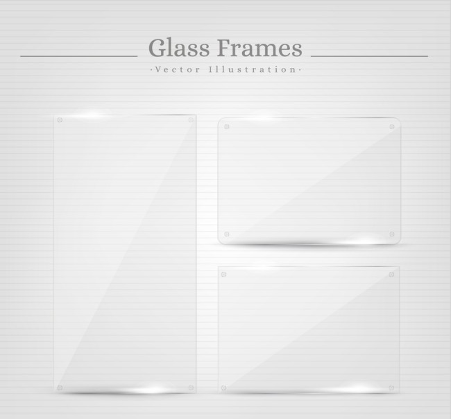 3款透明玻璃框架矢量素材16图库网精选