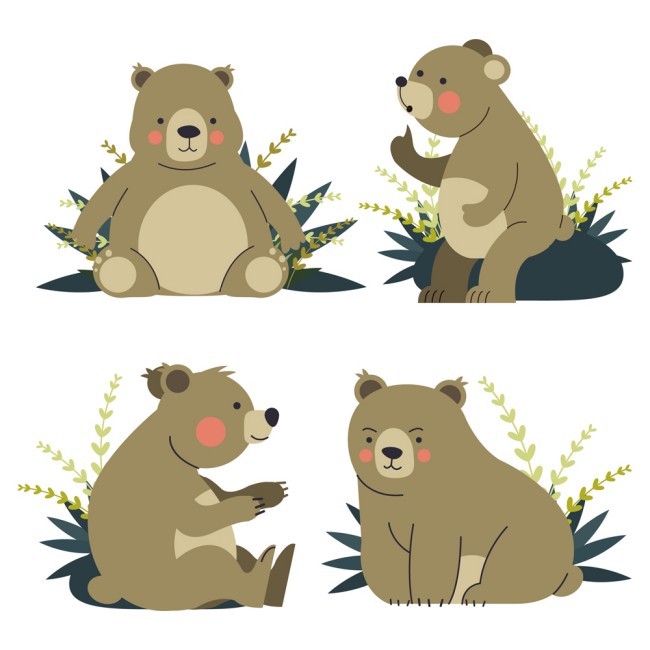 4款可爱卡通熊设计矢量素材16图库网精选
