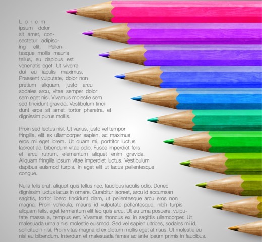 缤纷彩色铅笔矢量素材16素材网精选