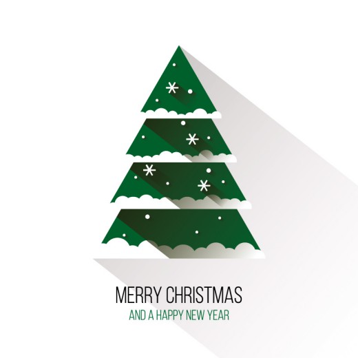 绿色扁平化圣诞树矢量素材16设计网精选