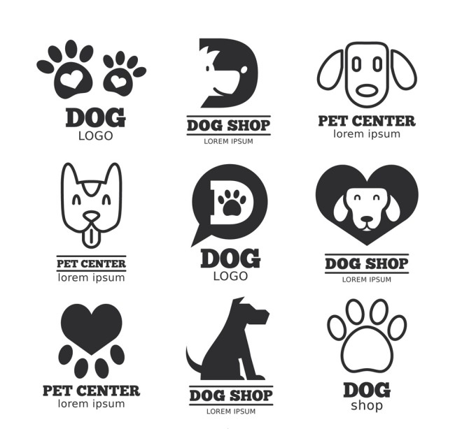 9款创意宠物狗标志矢量图16图库网精选