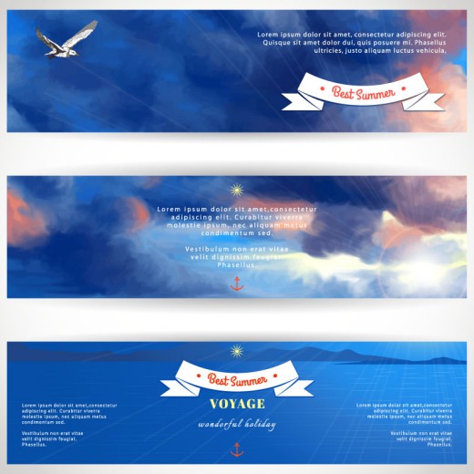 创意夏日海洋banner矢量素材16设计网精选
