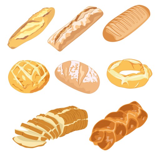 9款美味面包矢量素材16图库网精选