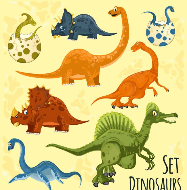 8款彩色恐龙设计矢量素材16图库网精选