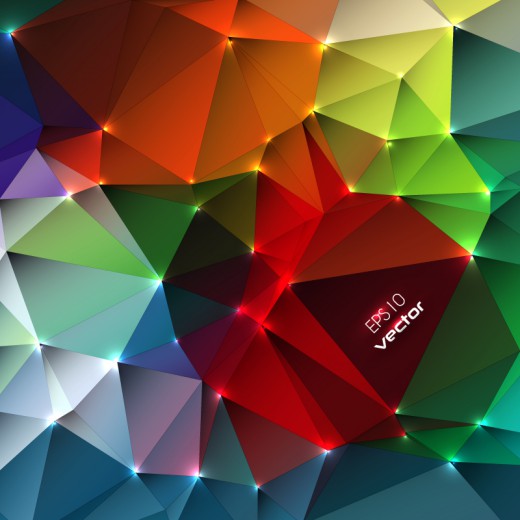 彩色抽象几何体背景矢量素材素材中