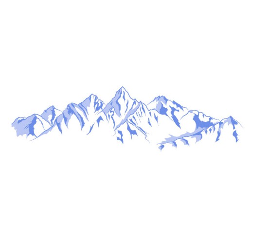 手绘蓝色雪山设计矢量素材16设计网精选