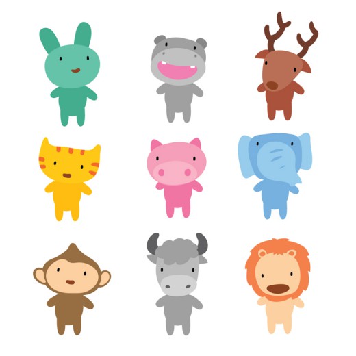 9种可爱卡通小动物矢量素材16设计网精选