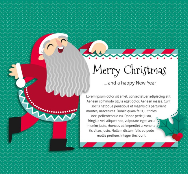 创意圣诞老人祝福卡矢量素材16图库网精选