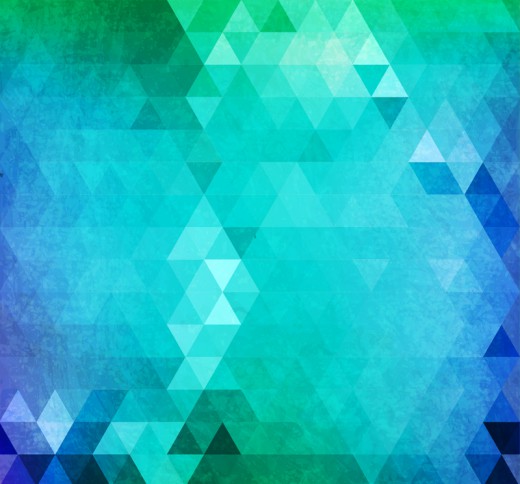 蓝绿色三角形拼接背景矢量图素材天