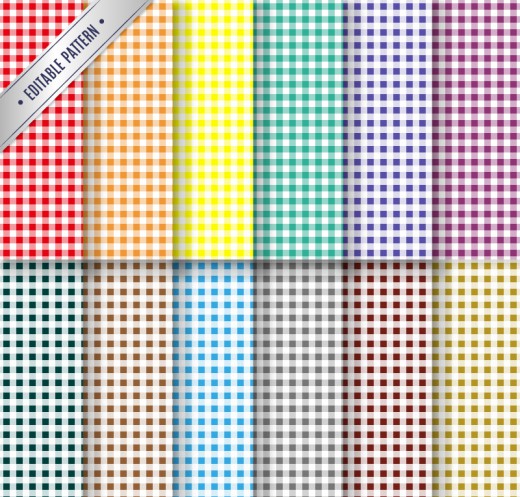 12款彩色格子背景矢量素材16素材网
