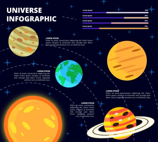 创意星球宇宙信息图矢量素材16素材网精选