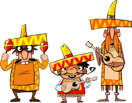 3个卡通墨西哥人物矢量素材素材天