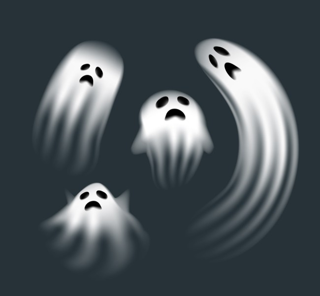 4款动感白色幽灵设计矢量素材16图库网精选