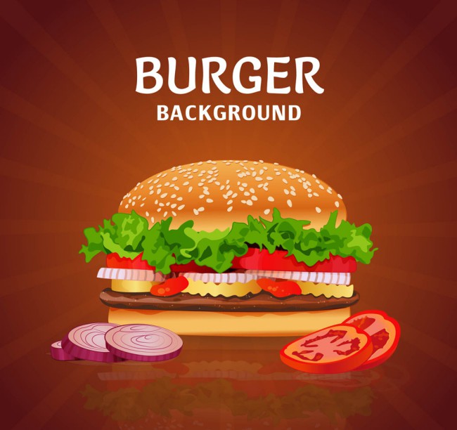 美味快餐汉堡包设计矢量素材普贤居素材网精选