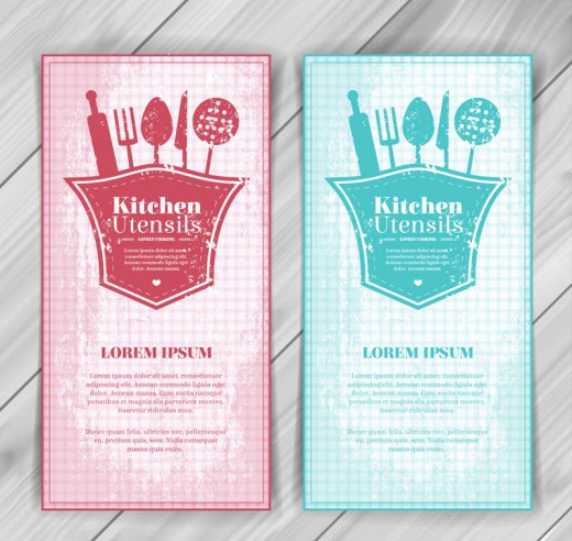 2款彩色厨房用品banner矢量图16设计网精选
