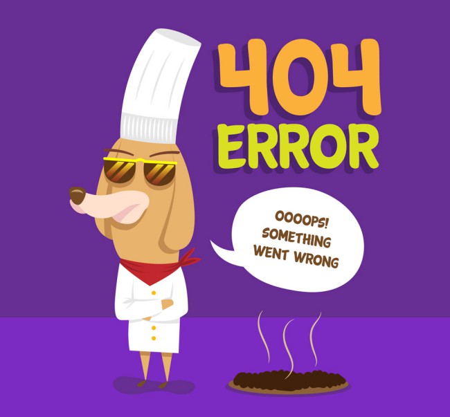 创意404错误页面厨师狗矢量素材16图库网精选