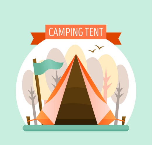 创意野营帐篷设计矢量素材16素材网精选