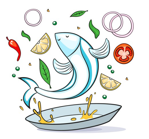美味鱼料理设计矢量素材素材中国网精选